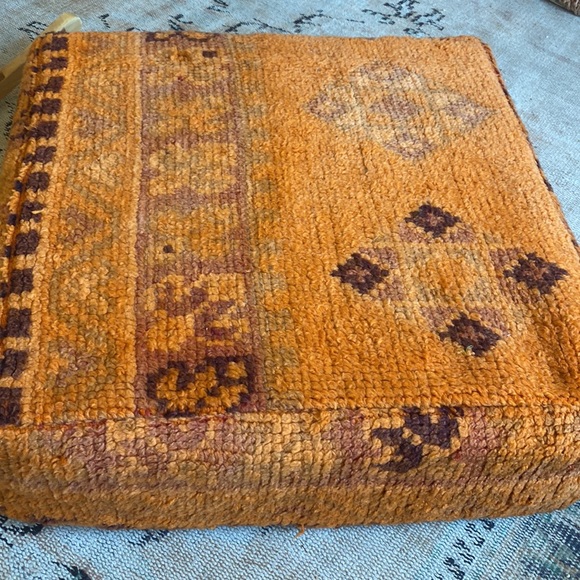 Vintage Moroccan floor cushion 🍊orange UNSTUFFED - Picture 3 of 4